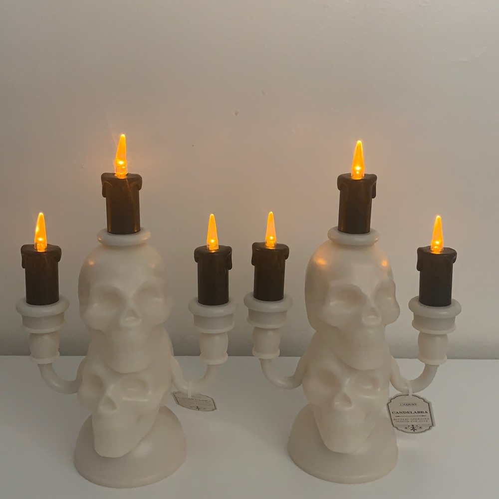 Halloween Target Bullseye Set Of (2) Candelabra New.